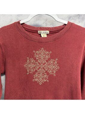 Vintage Xcit USA Womens Long Sleeve Shirt XL Red Thermal Knit Tee Y2K 2000s